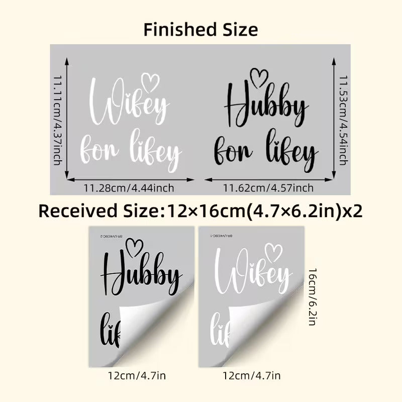 Hubby & Wifey Wedding Shoe Decals – Personalised Bridal Shoe Stickers