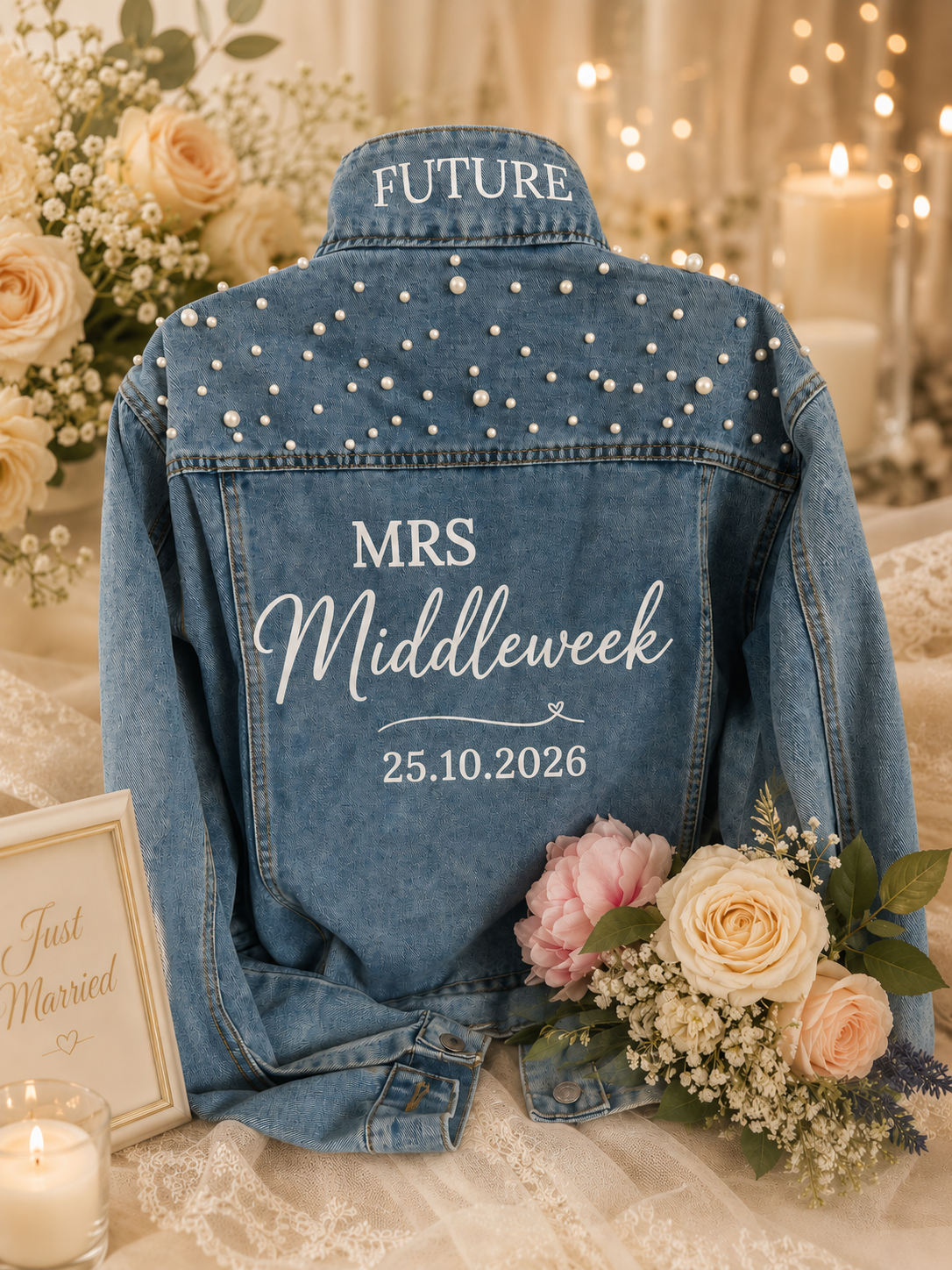 Personalised Bridal Denim Jacket – Custom Bride Wedding Jacket | Pre-Order