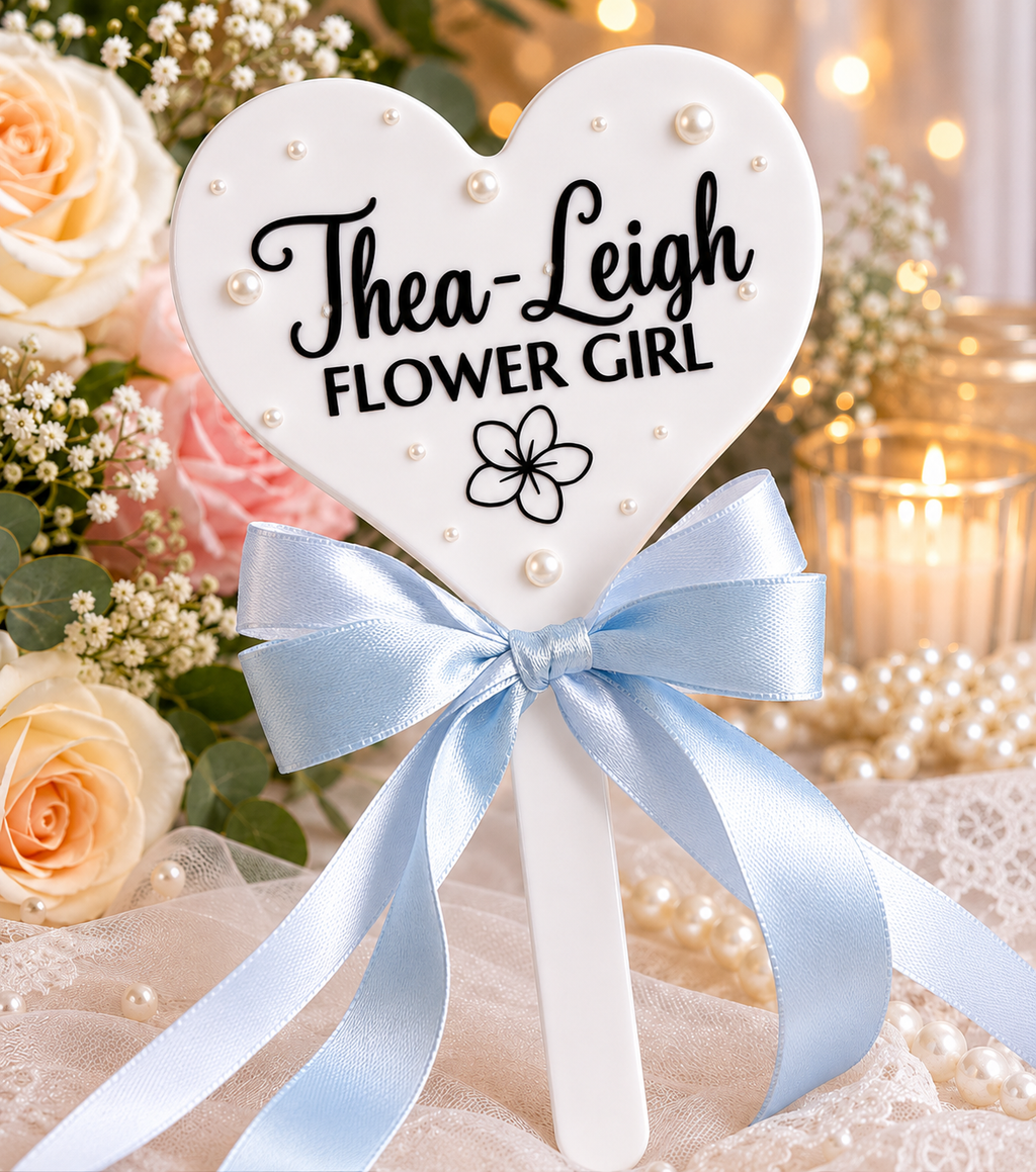 Personalised Flower Girl Heart Wand – Custom Wedding Wand Gift | Pre-Order