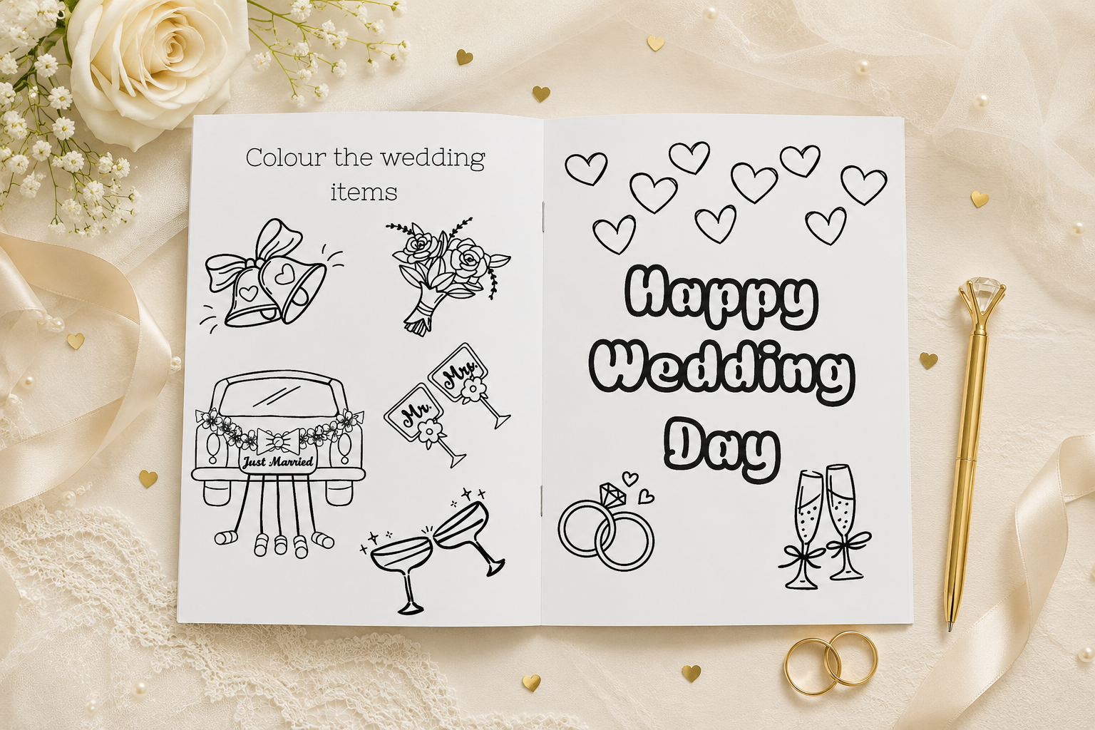 Personalised Wedding Activity Book for Children – Kids Wedding Entertainment Pack