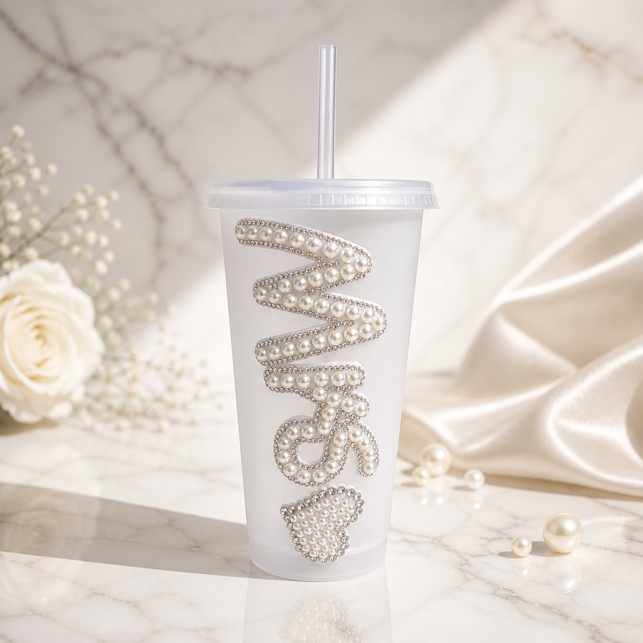 Personalised Mrs Frosted Tumbler Cup – Luxury Bridal Wedding Cup