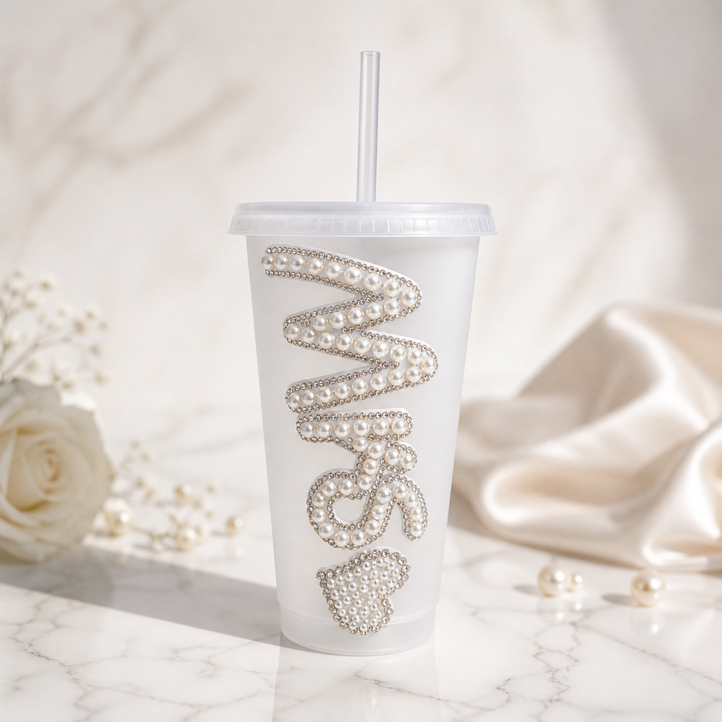 Personalised Mrs Frosted Tumbler Cup – Luxury Bridal Wedding Cup