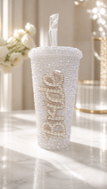 Personalised Bride Pearl Tumbler Cup – Luxury Bridal Cup & Wedding Keepsake