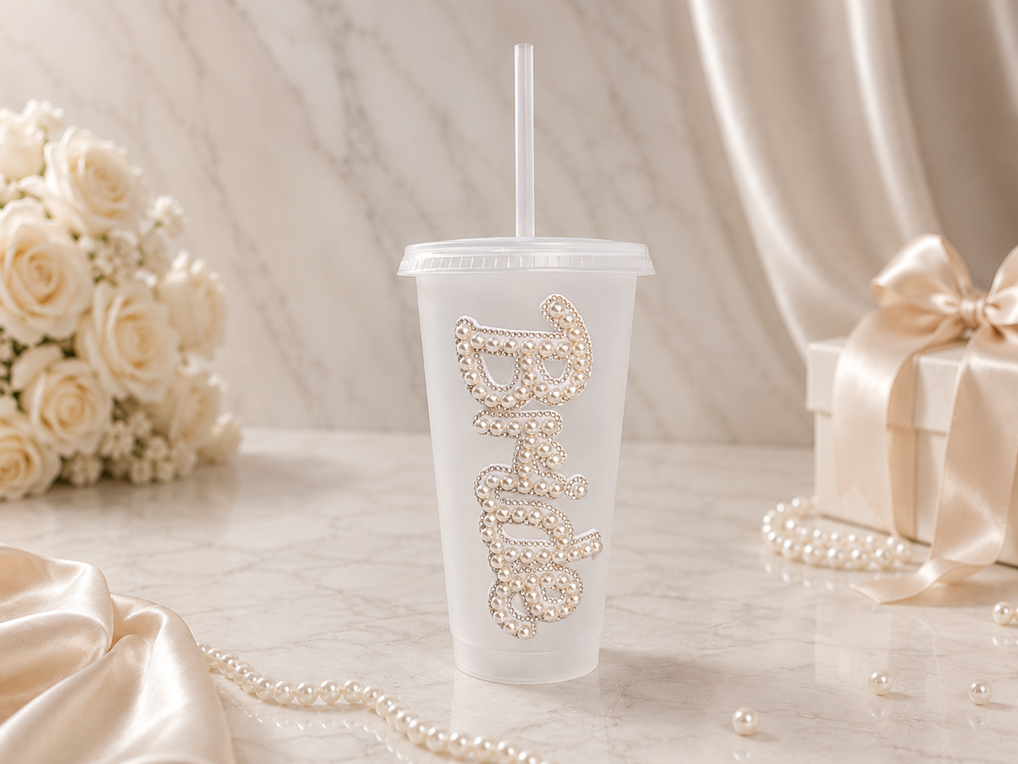 Personalised Bride Frosted Tumbler Cup – Luxury Bridal Gift & Wedding Keepsake