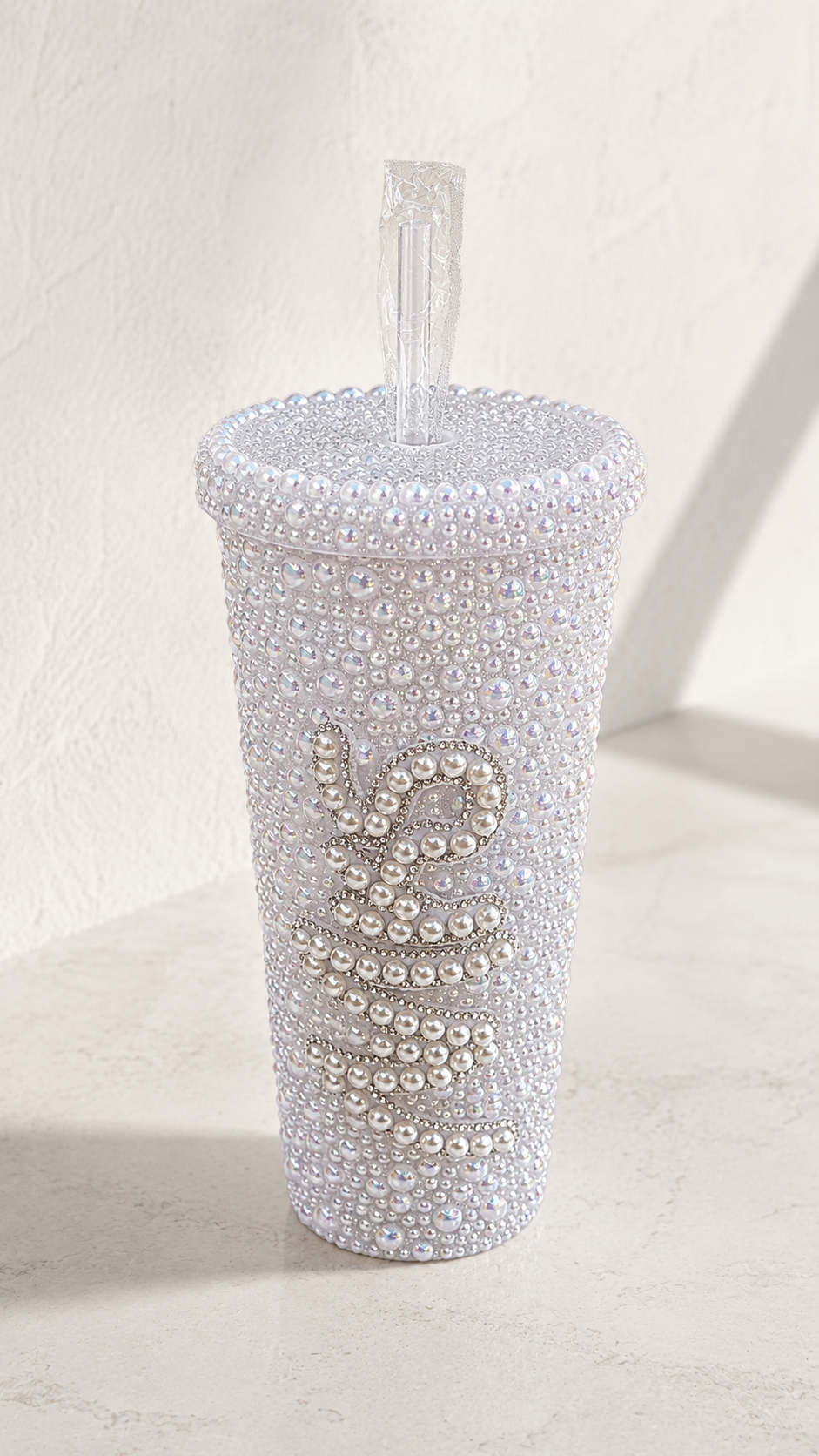 Personalised Mrs Pearl Tumbler Cup – Luxury Bridal Gift & Wedding Keepsake