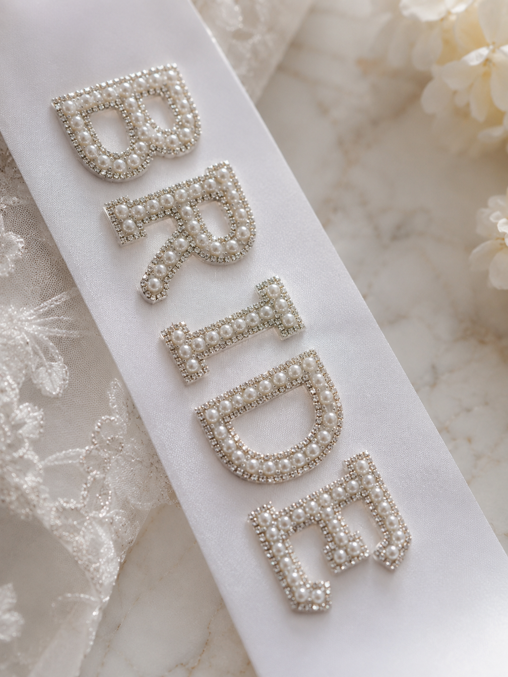 Personalised Bride Pearl Sash – Luxury Hen Party & Bridal Shower Accessory