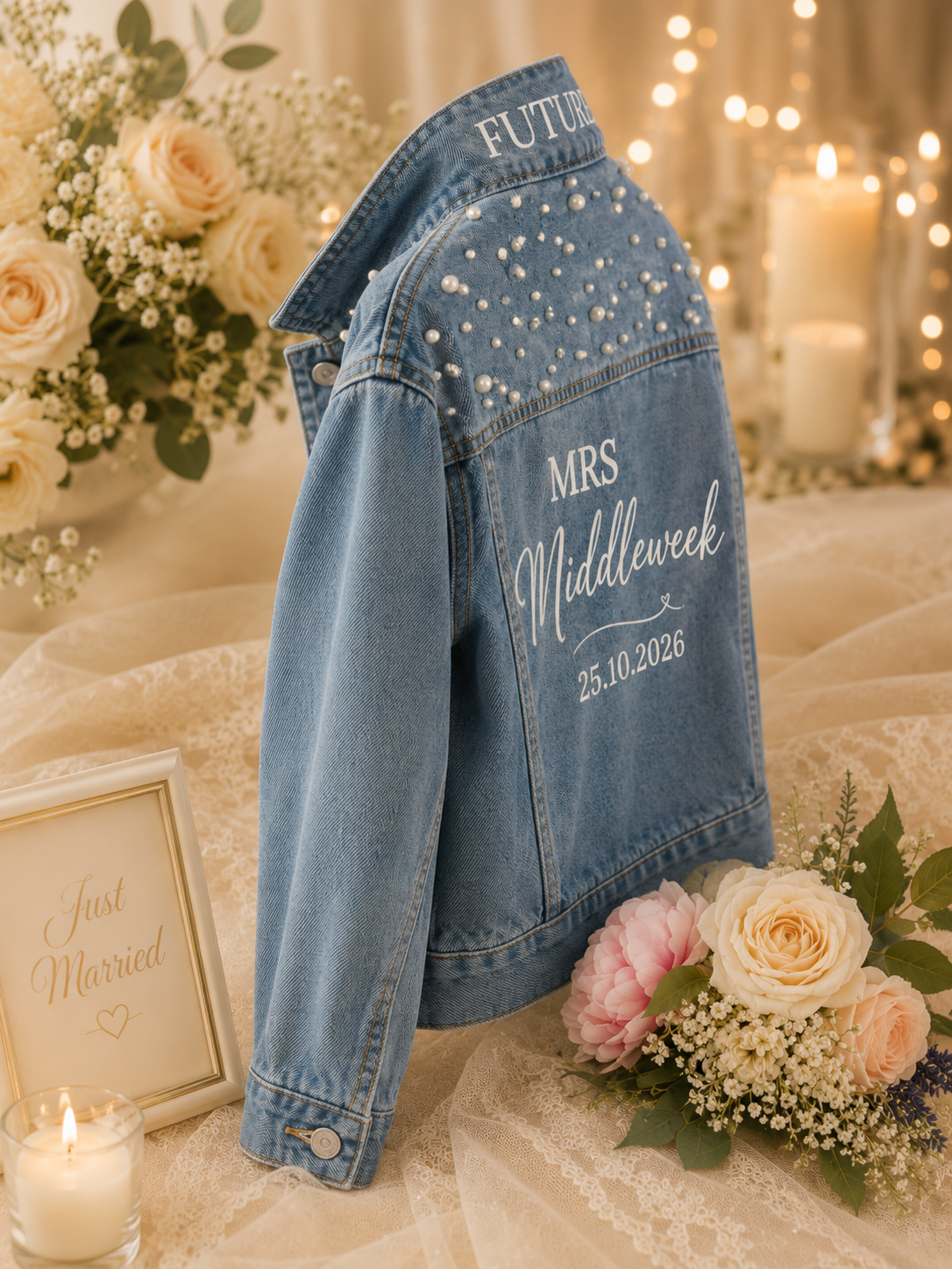 Personalised Bridal Denim Jacket – Custom Bride Wedding Jacket | Pre-Order