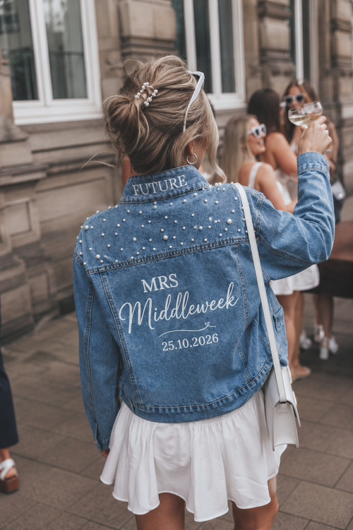 Personalised Bridal Denim Jacket – Custom Bride Wedding Jacket | Pre-Order