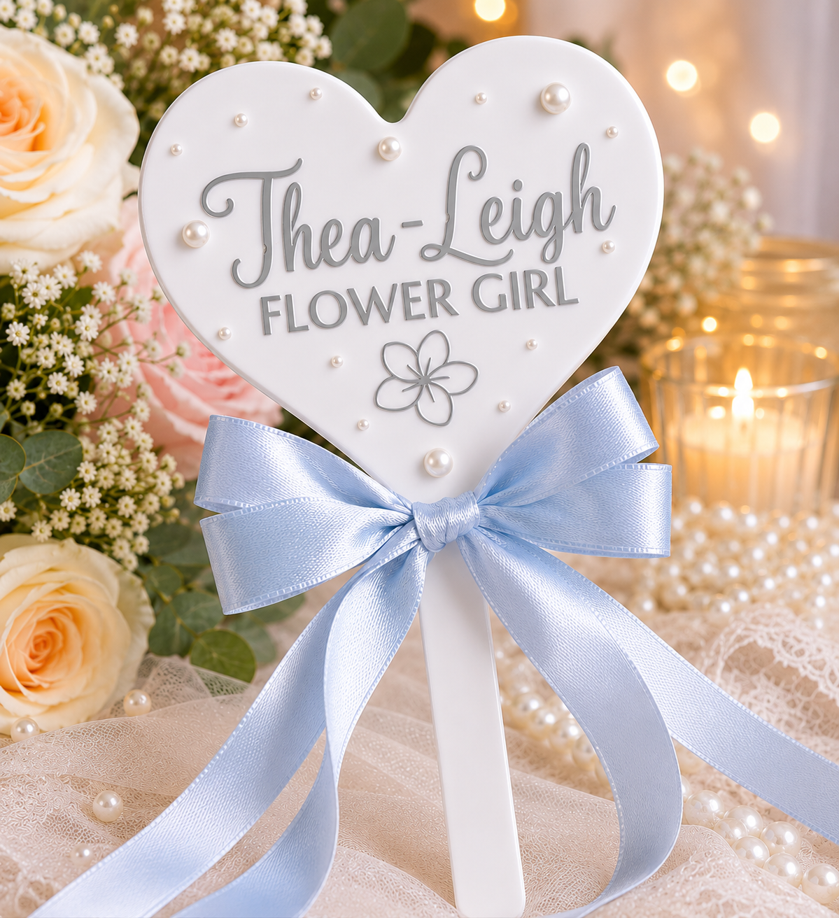 Personalised Flower Girl Heart Wand – Custom Wedding Wand Gift | Pre-Order