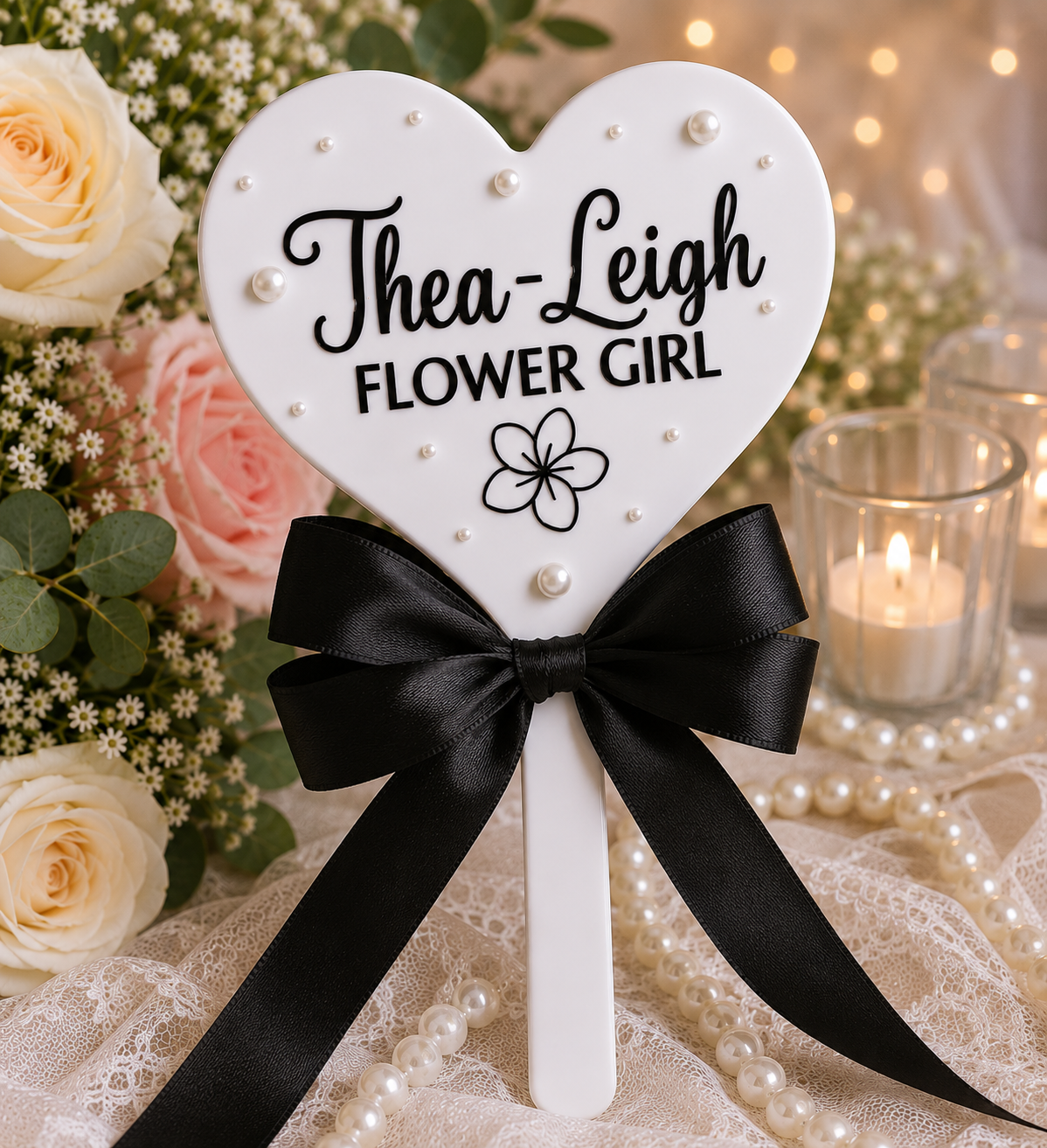 Personalised Flower Girl Heart Wand – Custom Wedding Wand Gift | Pre-Order