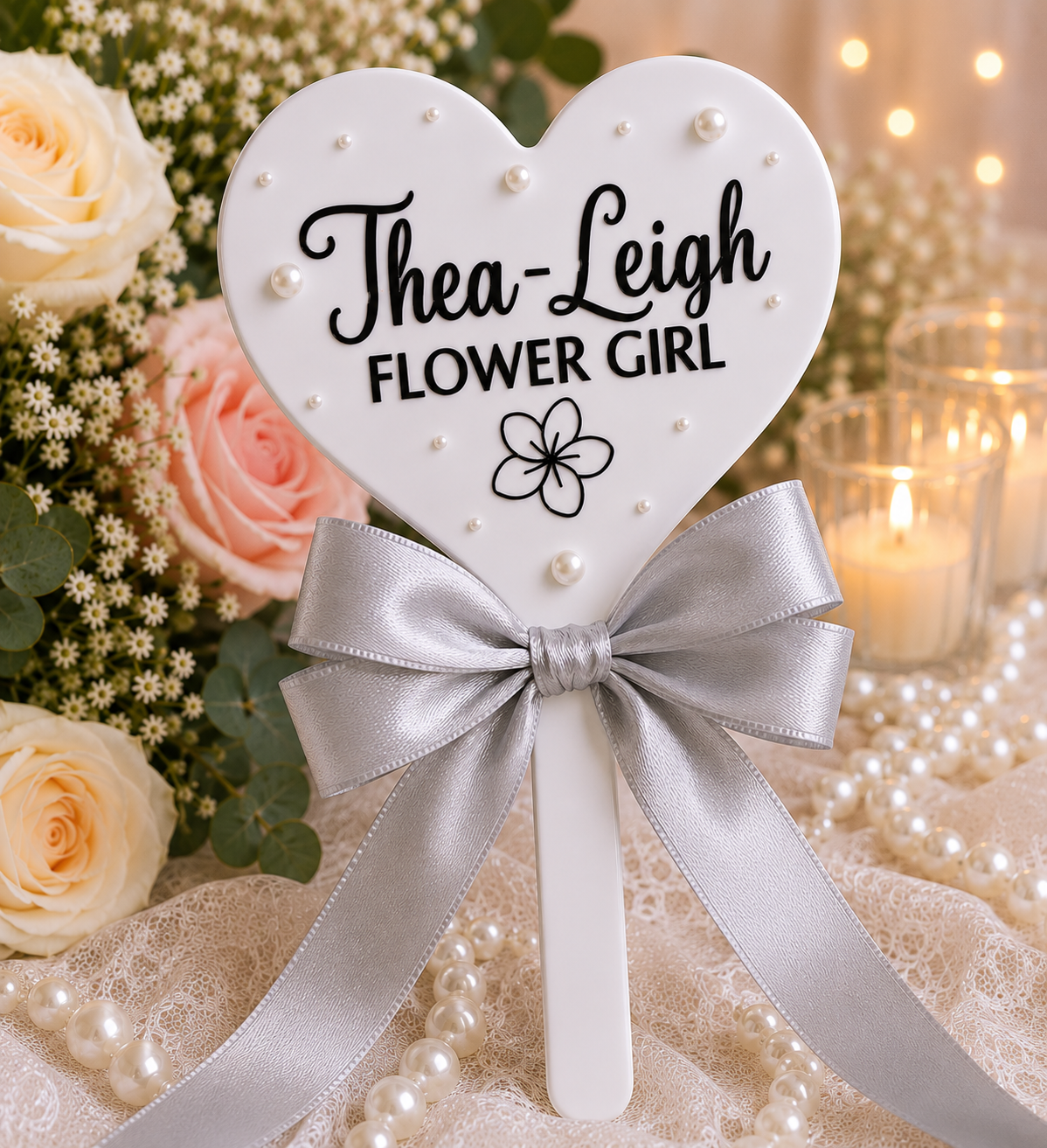 Personalised Flower Girl Heart Wand – Custom Wedding Wand Gift | Pre-Order