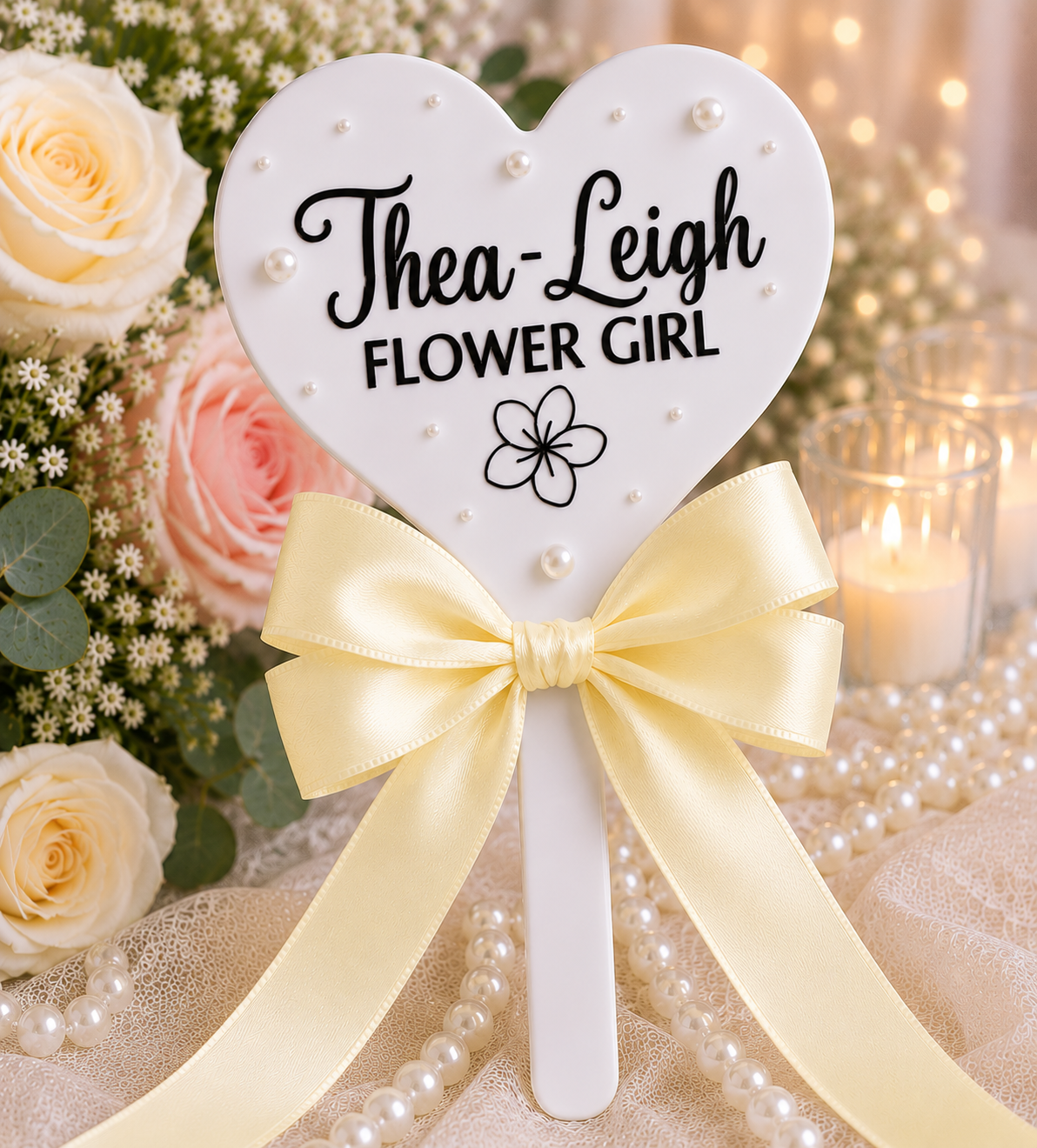 Personalised Flower Girl Heart Wand – Custom Wedding Wand Gift | Pre-Order