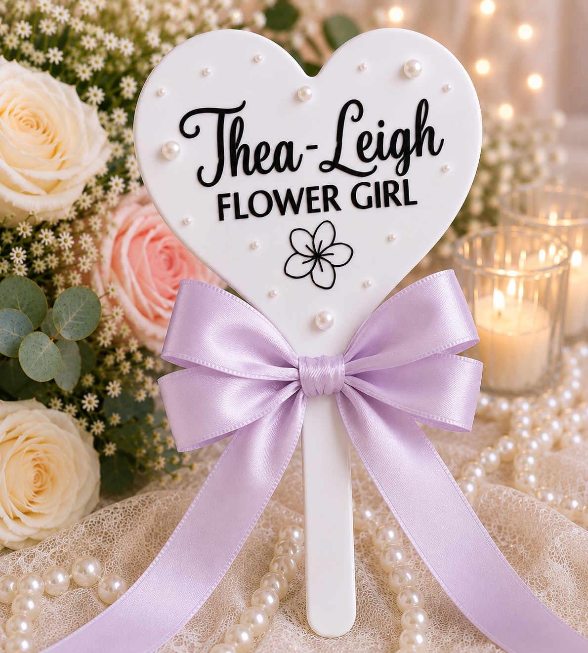 Personalised Flower Girl Heart Wand – Custom Wedding Wand Gift | Pre-Order