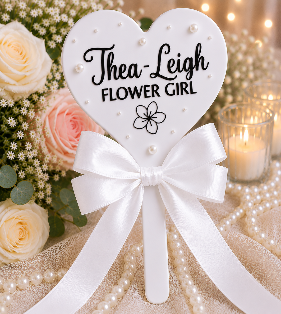 Personalised Flower Girl Heart Wand – Custom Wedding Wand Gift | Pre-Order