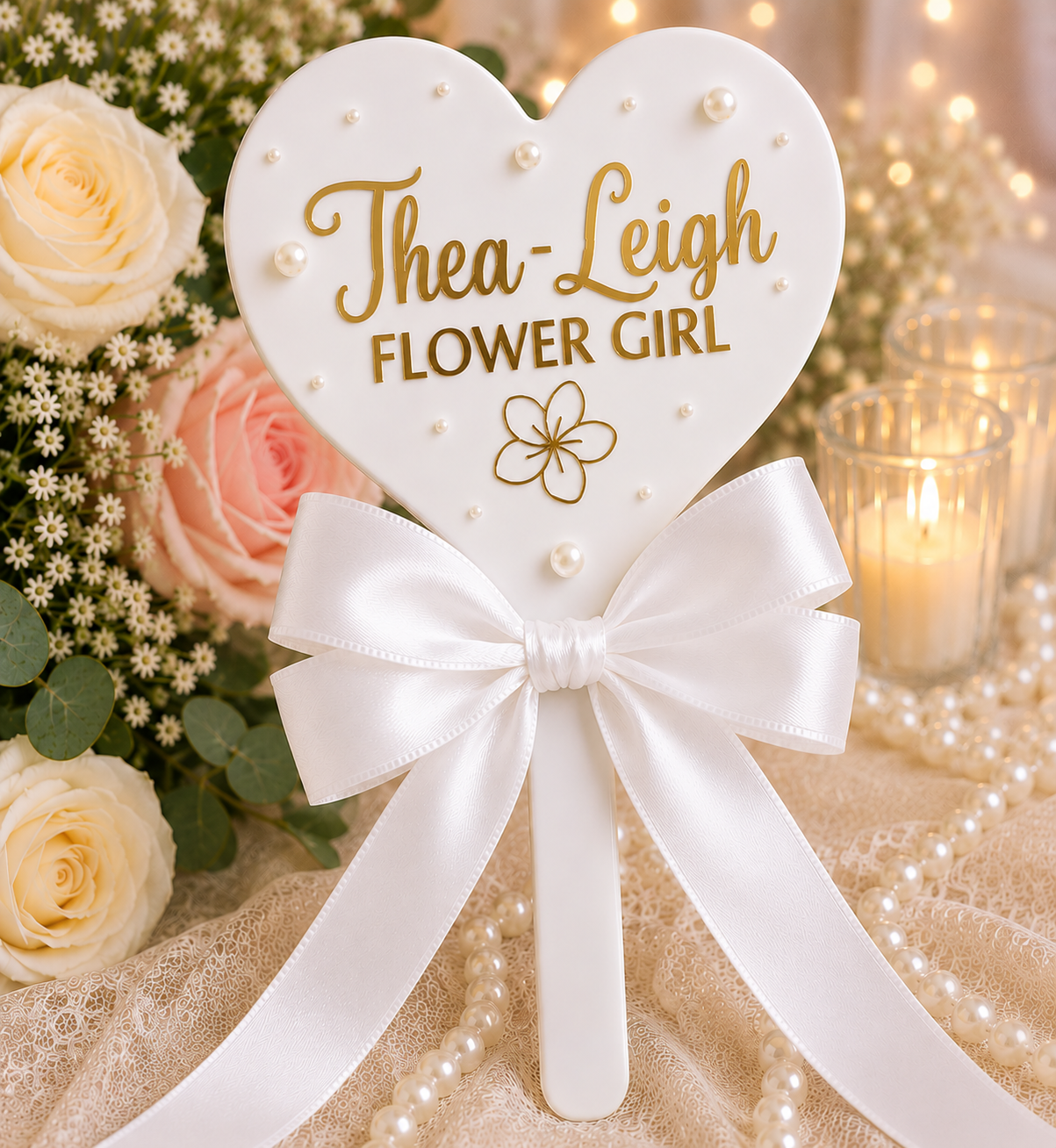 Personalised Flower Girl Heart Wand – Custom Wedding Wand Gift | Pre-Order