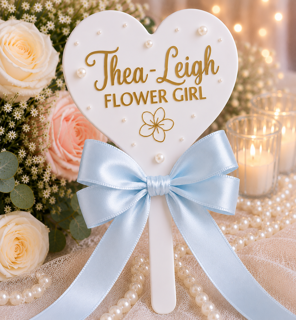 Personalised Flower Girl Heart Wand – Custom Wedding Wand Gift | Pre-Order