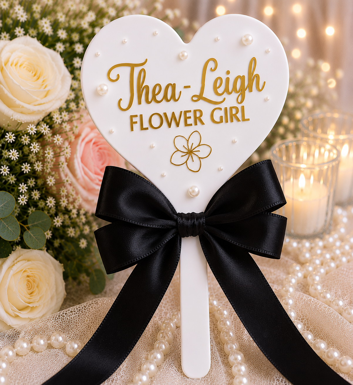 Personalised Flower Girl Heart Wand – Custom Wedding Wand Gift | Pre-Order