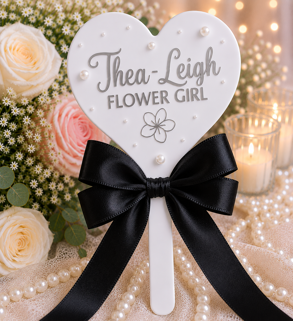 Personalised Flower Girl Heart Wand – Custom Wedding Wand Gift | Pre-Order