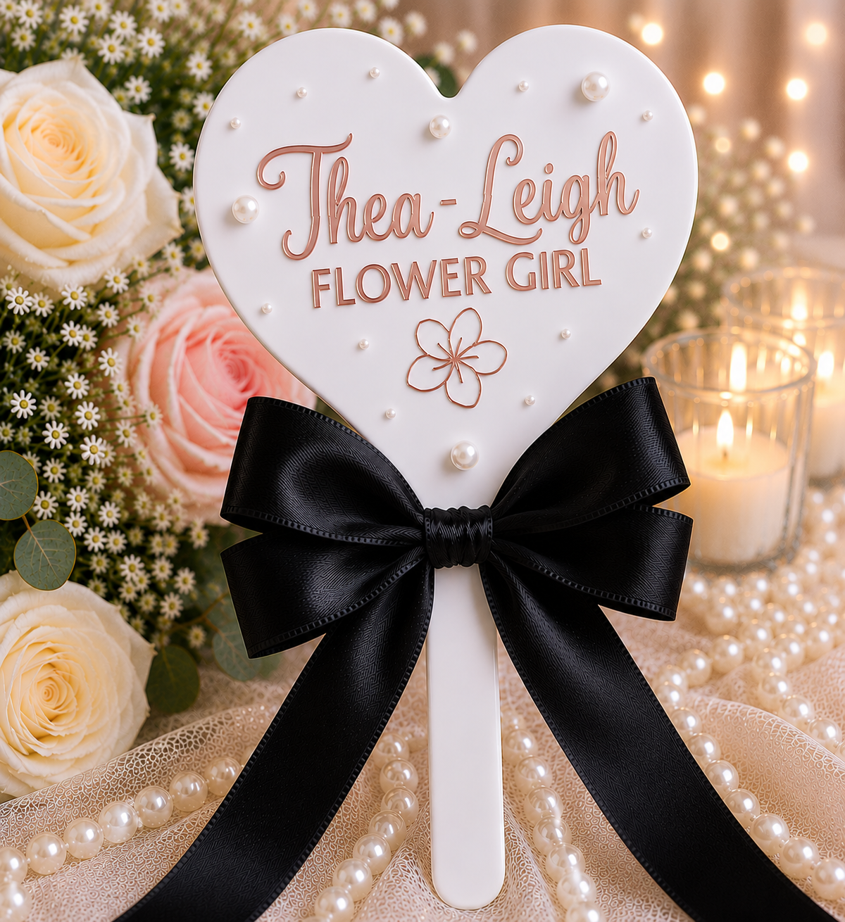 Personalised Flower Girl Heart Wand – Custom Wedding Wand Gift | Pre-Order