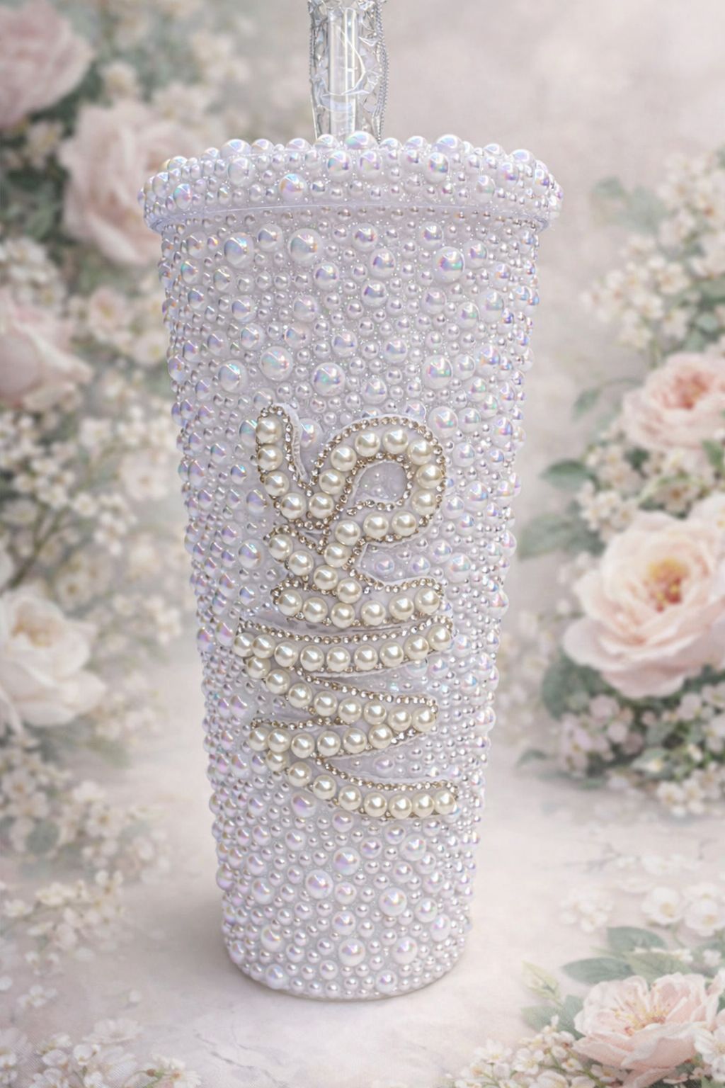 Personalised Mrs Pearl Tumbler Cup – Luxury Bridal Gift & Wedding Keepsake