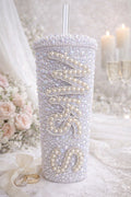 Personalised Mrs Pearl Tumbler Cup – Luxury Bridal Gift & Wedding Keepsake