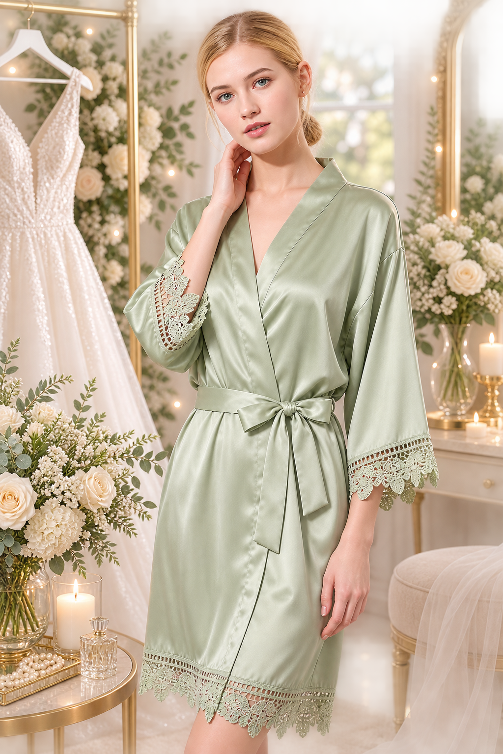 Personalised Bridal Party Satin Robes – Bride & Bridesmaid Wedding Robes | Pre-Order