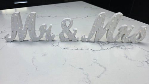 Mr & Mrs Pearl Wedding Sign – Luxury Top Table Wedding Decor - Bespoke Bridal Co