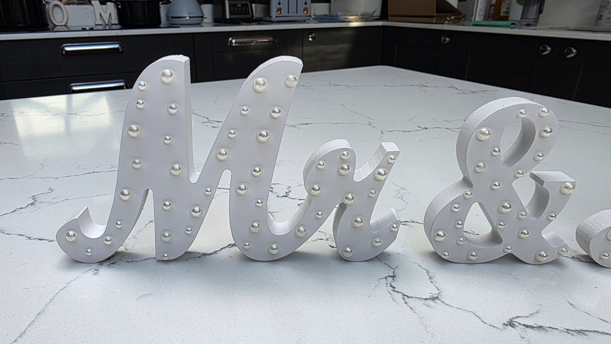 Mr & Mrs Pearl Wedding Sign – Luxury Top Table Wedding Decor - Bespoke Bridal Co