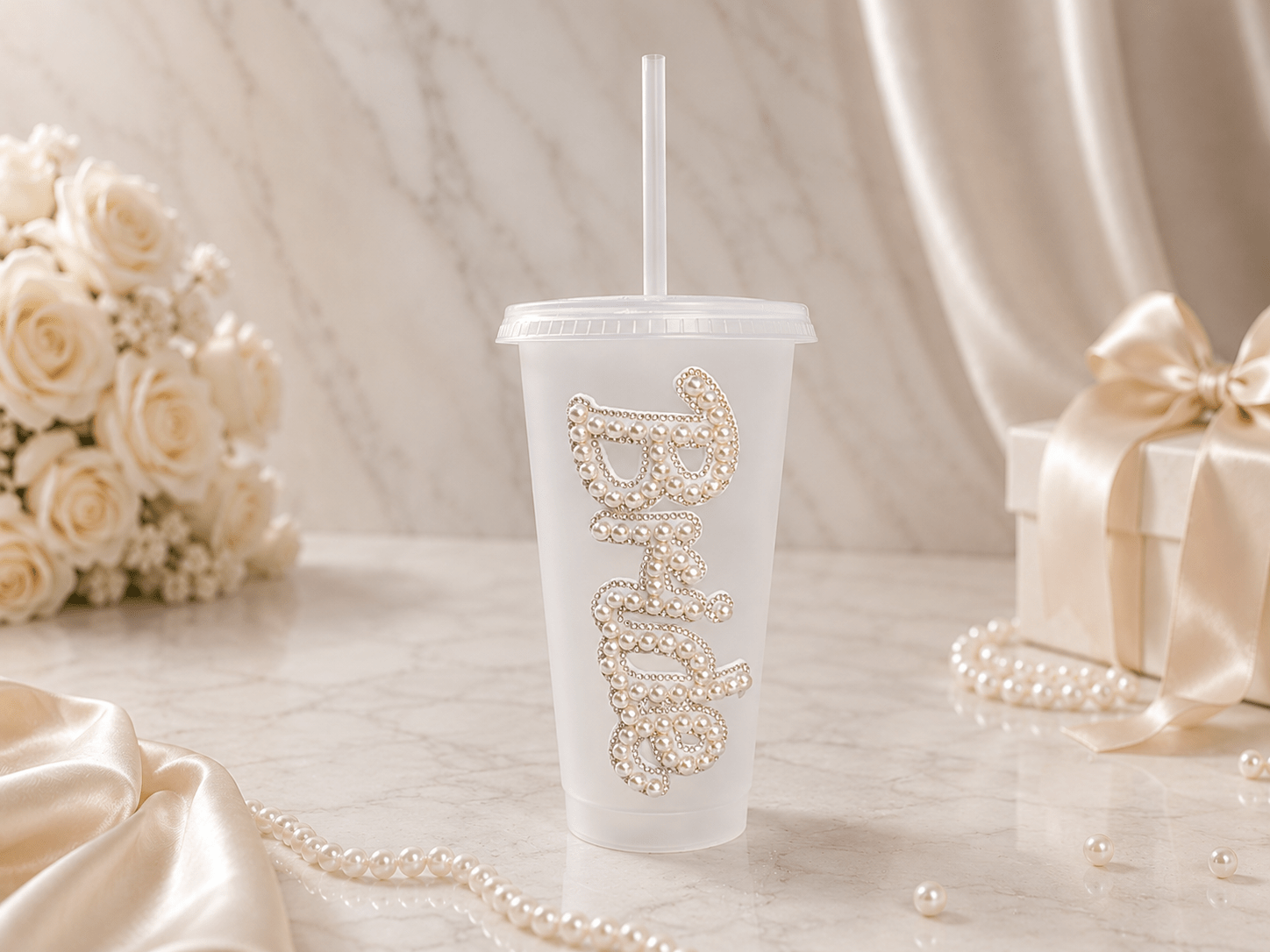 Personalised Bride Frosted Tumbler Cup – Luxury Bridal Gift & Wedding Keepsake - Bespoke Bridal Co