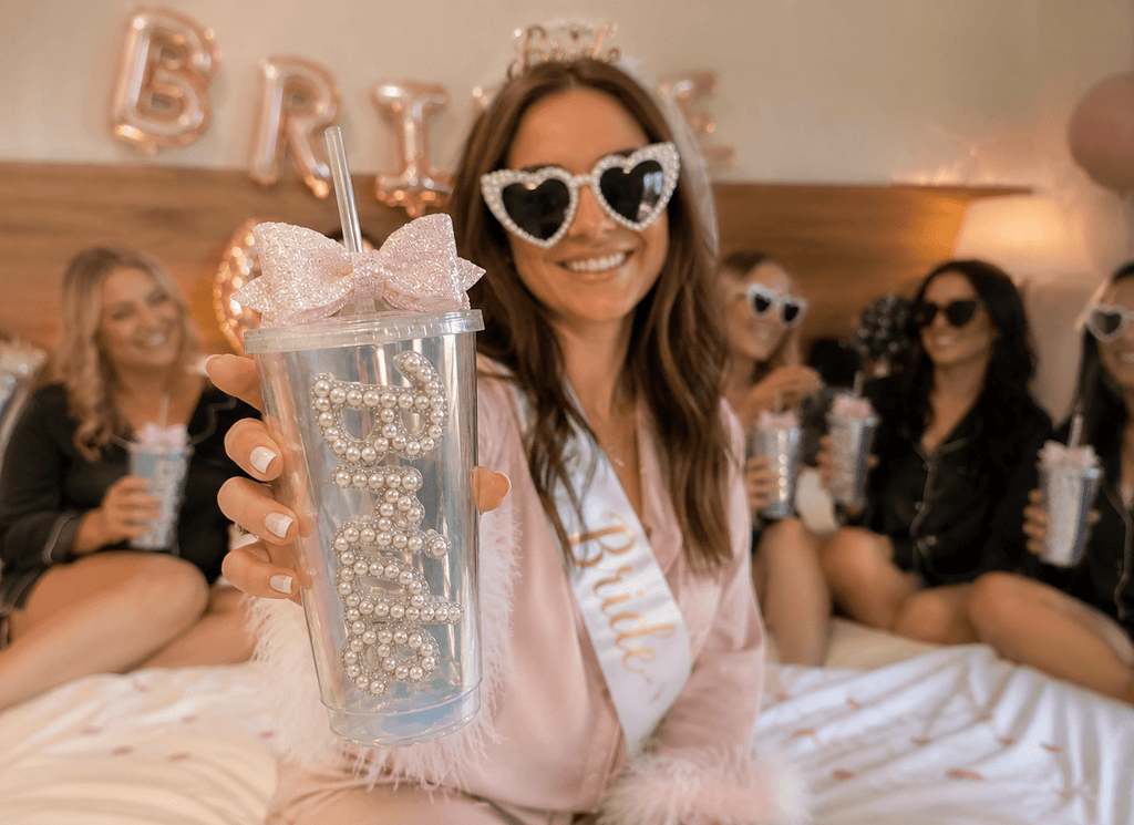 Personalised Bride Iridescent Pearl Tumbler Cup – Luxury Bridal Gift | Pre-Order - Bespoke Bridal Co
