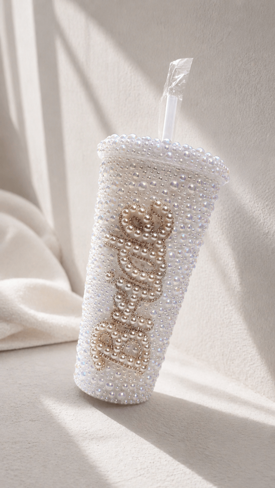 Personalised Bride Pearl Tumbler Cup – Luxury Bridal Cup & Wedding Keepsake - Bespoke Bridal Co