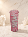 Personalised Mrs Deep Pink Pearl Tumbler Cup – Luxury Bridal Cup - Bespoke Bridal Co