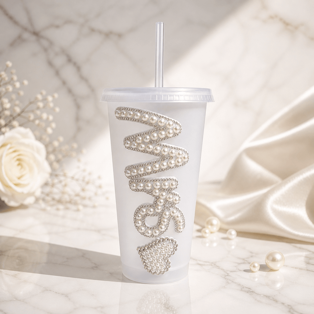 Personalised Mrs Frosted Tumbler Cup – Luxury Bridal Wedding Cup - Bespoke Bridal Co