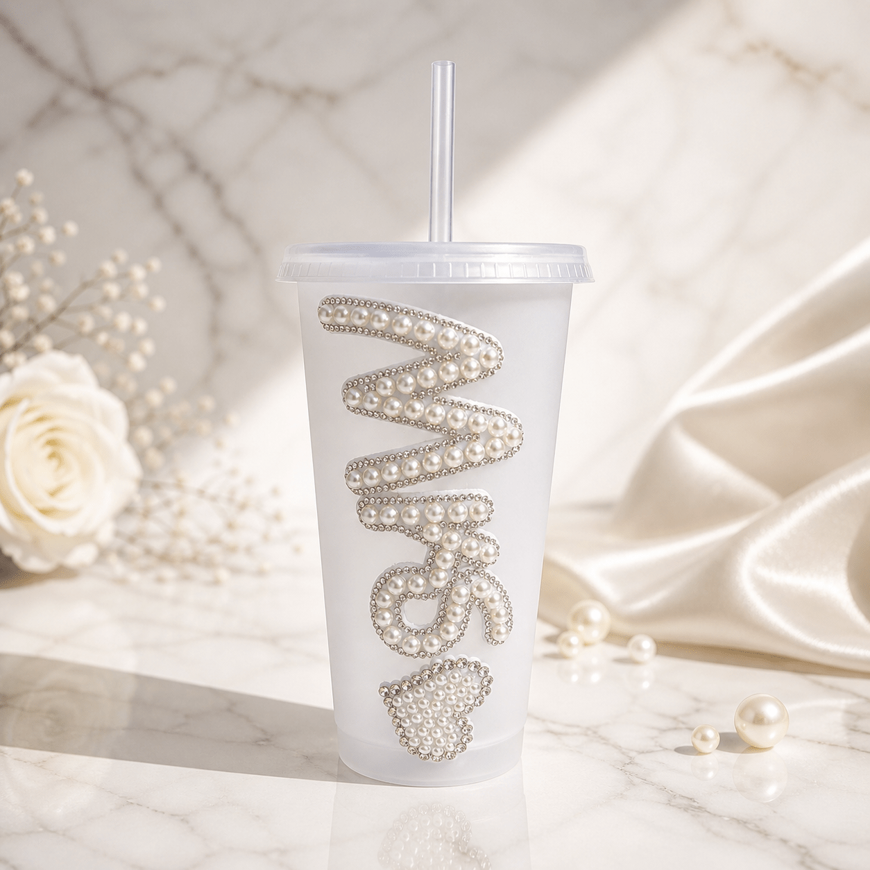 Personalised Mrs Frosted Tumbler Cup – Luxury Bridal Wedding Cup - Bespoke Bridal Co