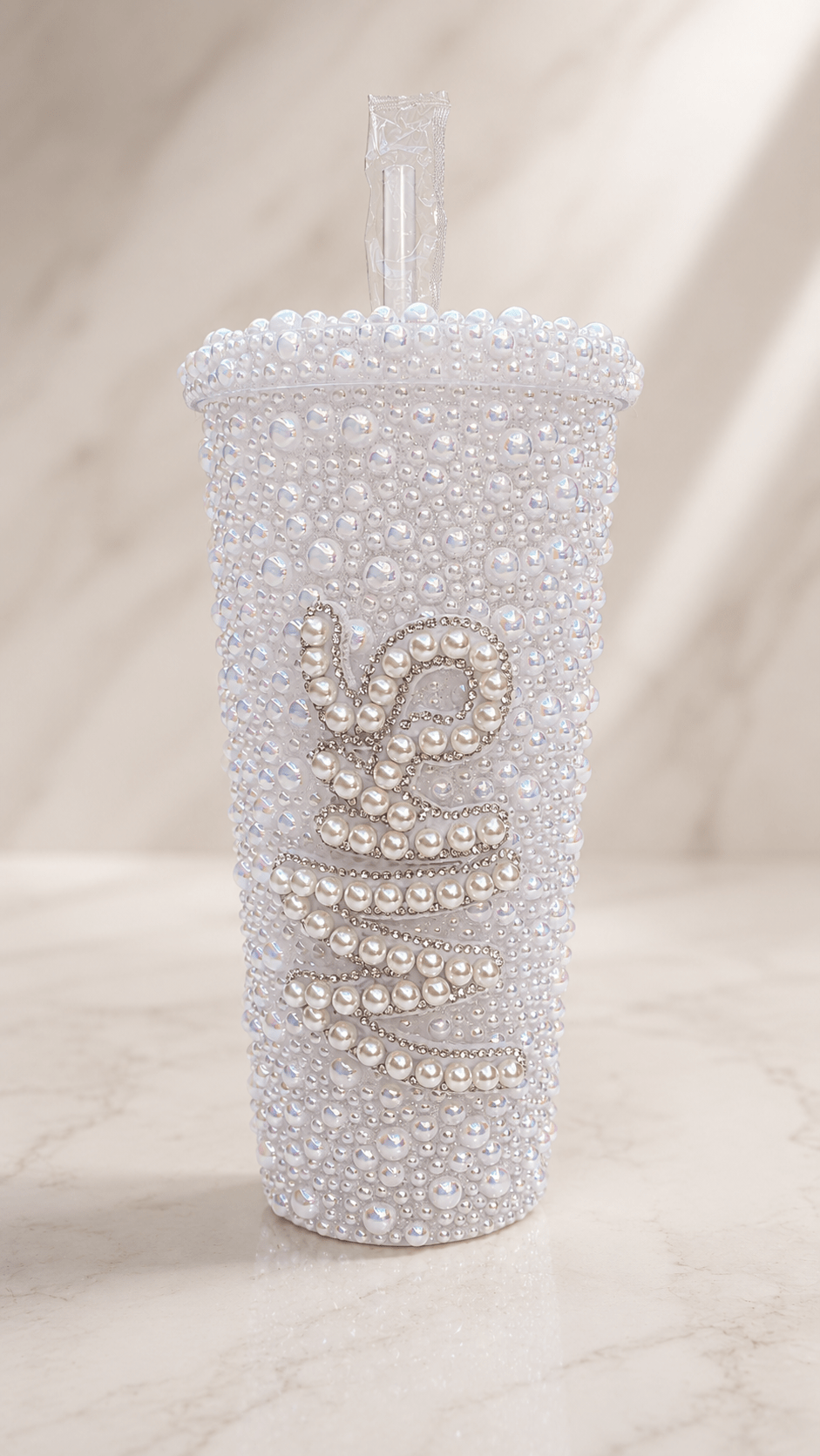 Personalised Mrs Pearl Tumbler Cup – Luxury Bridal Gift & Wedding Keepsake - Bespoke Bridal Co