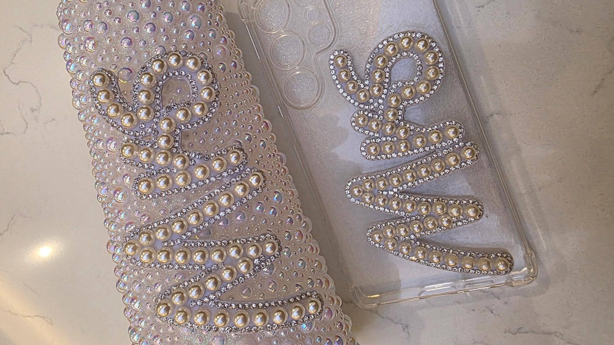 Personalised Mrs Pearl Tumbler & Phone Case Gift Set – Luxury Bridal Bundle - Bespoke Bridal Co