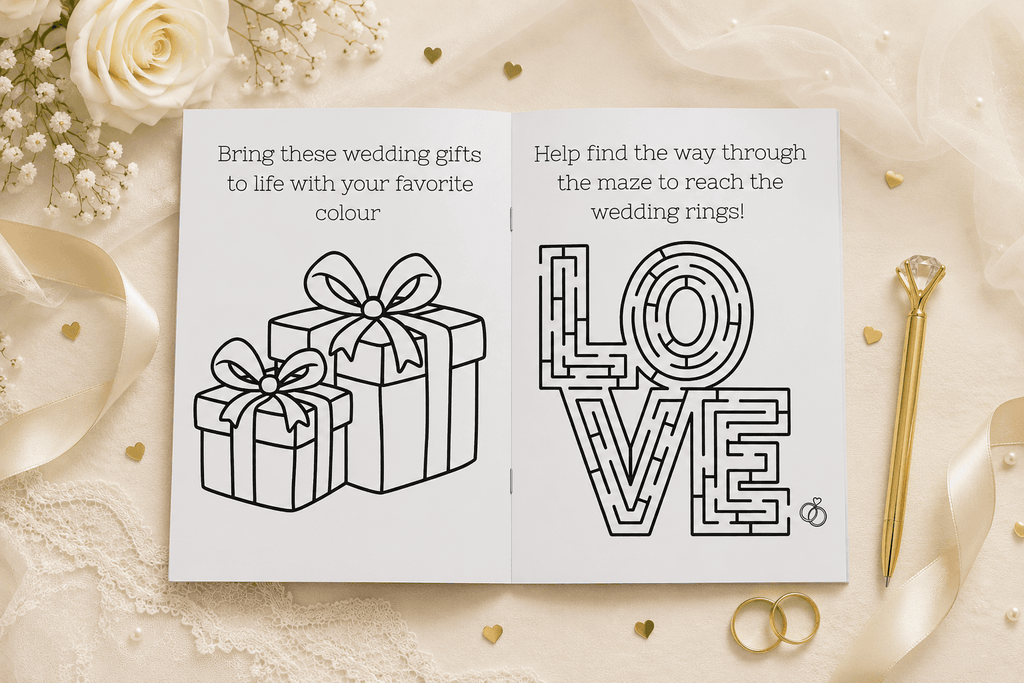 Personalised Wedding Activity Book for Children – Kids Wedding Entertainment Pack - Bespoke Bridal Co