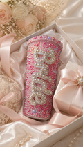 Personalised Bride Deep Pink Pearl Tumbler Cup – Luxury Bridal Gift | Pre-Order