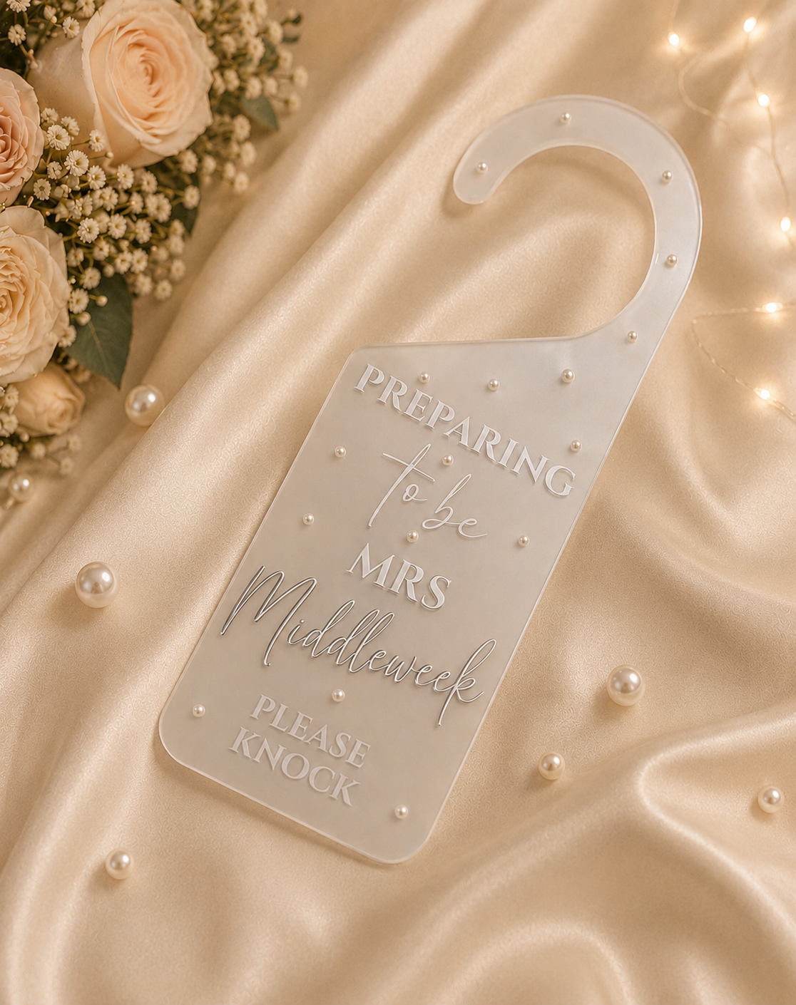 Personalised Bridal Door Hanger – Preparing To Be Mrs Wedding Door Sign